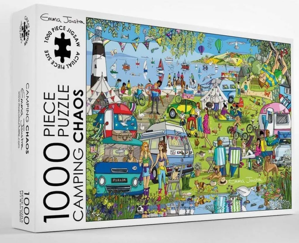 Great British Jigsaws 1000 Pieces*Emma Joustra - Camping Chaos - 1000 Piece Jigsaw Puzzle