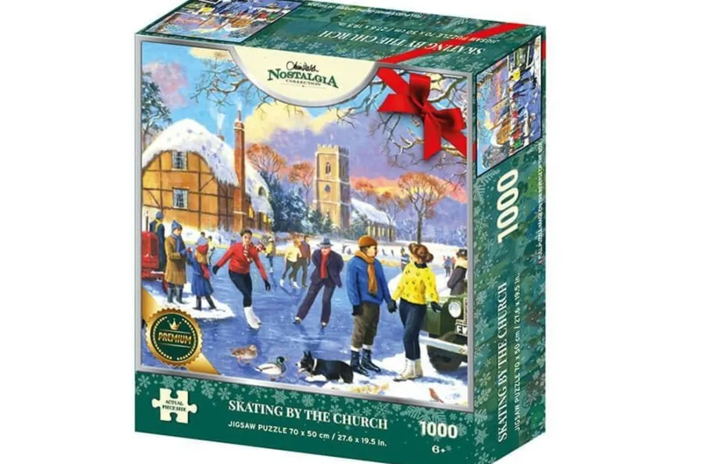 Kidicraft 1000 Pieces* - Skating By The Church - 1000 Piece Jigsaw Puzzle